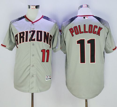 Diamondbacks #11 A. J. Pollock Gray/Brick New Cool Base Stitched MLB Jersey Diamondbacks #11 A. J. Pollock Gray/Brick New Cool Base Stitched MLB Jersey