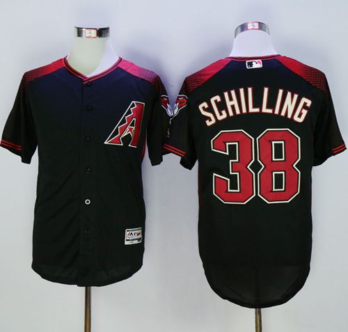 Diamondbacks #38 Curt Schilling Black/Brick New Cool Base Stitched MLB Jersey Diamondbacks #38 Curt Schilling Black/Brick New Cool Base Stitched MLB Jersey