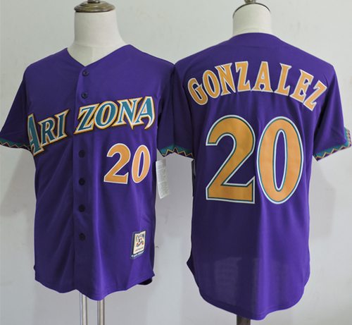 Mitchell And Ness Diamondbacks #20 Luis Gonzalez Purple Throwback Stitched MLB Jersey Mitchell And Ness Diamondbacks #20 Luis Gonzalez Purple Throwback Stitched MLB Jersey