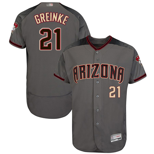 Diamondbacks #21 Zack Greinke Gray Flexbase Authentic Collection Stitched MLB Jersey Diamondbacks #21 Zack Greinke Gray Flexbase Authentic Collection Stitched MLB Jersey