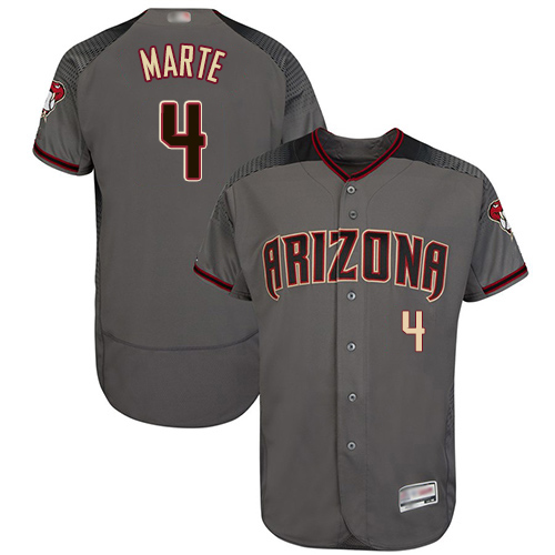 Diamondbacks #4 Ketel Marte Gray Flexbase Authentic Collection Stitched MLB Jersey Diamondbacks #4 Ketel Marte Gray Flexbase Authentic Collection Stitched MLB Jersey