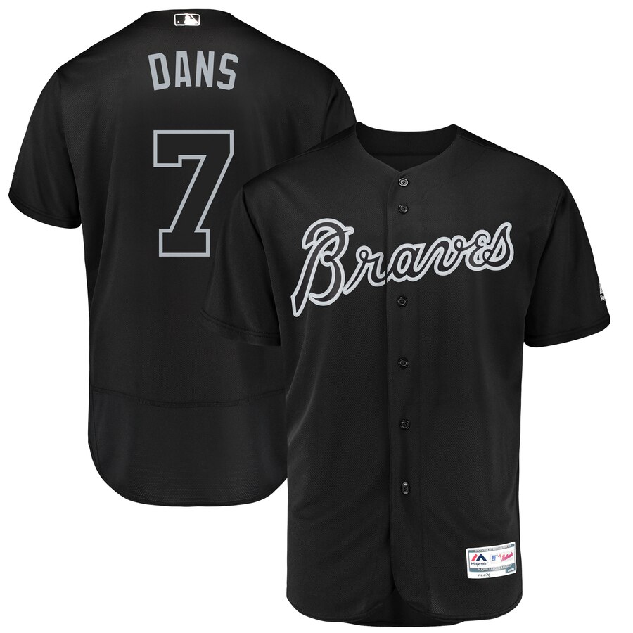 Atlanta Braves #7 Dansby Swanson Dans Majestic 2019 Players' Weekend Flex Base Authentic Player Jersey Black Atlanta Braves #7 Dansby Swanson Dans Majestic 2019 Players' Weekend Flex Base Authentic Player Jersey Black