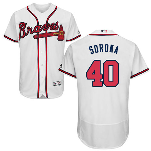 Braves #40 Mike Soroka White Flexbase Authentic Collection Stitched MLB Jersey