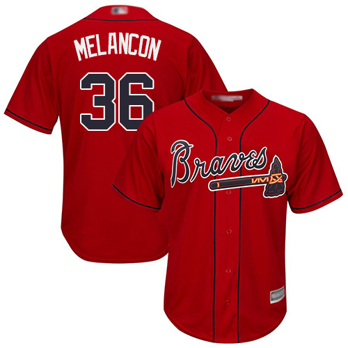 Braves #36 Mark Melancon Red New Cool Base Stitched MLB Jersey