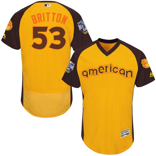 Orioles #53 Zach Britton Gold Flexbase Authentic Collection 2016 All-Star American League Stitched MLB Jersey Orioles #53 Zach Britton Gold Flexbase Authentic Collection 2016 All-Star American League Stitched MLB Jersey
