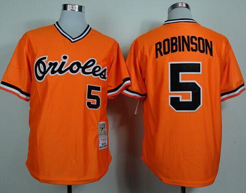 Mitchell and Ness 1975 Orioles #5 Brooks Robinson Orange Throwback Stitched MLB Jersey Mitchell and Ness 1975 Orioles #5 Brooks Robinson Orange Throwback Stitched MLB Jersey