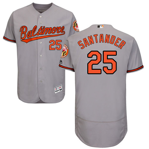 Orioles #25 Anthony Santander Grey Flexbase Authentic Collection Stitched MLB Jersey Orioles #25 Anthony Santander Grey Flexbase Authentic Collection Stitched MLB Jersey