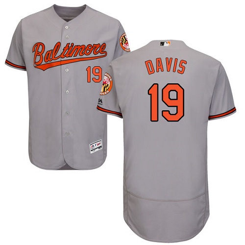 Orioles #19 Chris Davis Grey Flexbase Authentic Collection Stitched MLB Jersey Orioles #19 Chris Davis Grey Flexbase Authentic Collection Stitched MLB Jersey