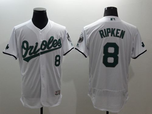 Orioles #8 Cal Ripken White Celtic Flexbase Authentic Collection Stitched MLB Jersey Orioles #8 Cal Ripken White Celtic Flexbase Authentic Collection Stitched MLB Jersey