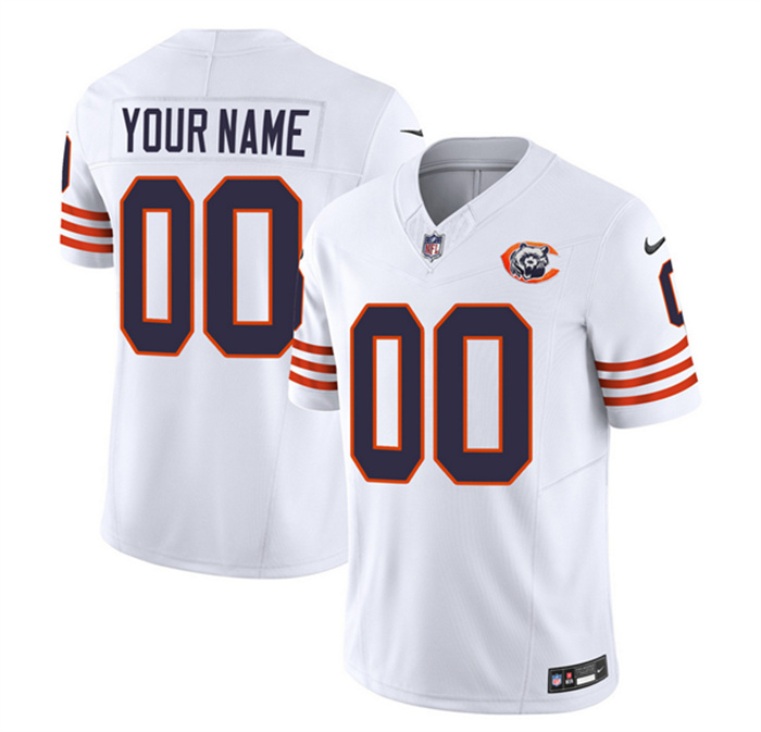 Men's Chicago Bears Active Player Custom 2023 F.U.S.E. White Throwback Limited Stitched Football Jersey Men's Chicago Bears Active Player Custom 2023 F.U.S.E. White Throwback Limited Stitched Football Jersey