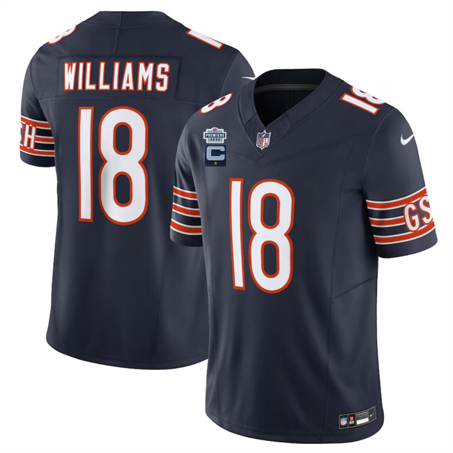 Men's Chicago Bears #18 Caleb Williams Navy 2024 F.U.S.E. With Draft Patch And 1-star C Patch Vapor Stitched Football Jersey Men's Chicago Bears #18 Caleb Williams Navy 2024 F.U.S.E. With Draft Patch And 1-star C Patch Vapor Stitched Football Jersey