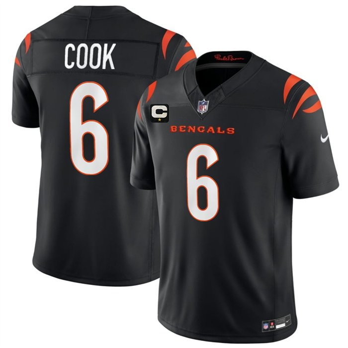 Men's Cincinnati Bengals #6 Bryan Cook Black 2026 F.U.S.E. 1-Star C Patch Vapor Untouchable Limited Stitched Football Jersey