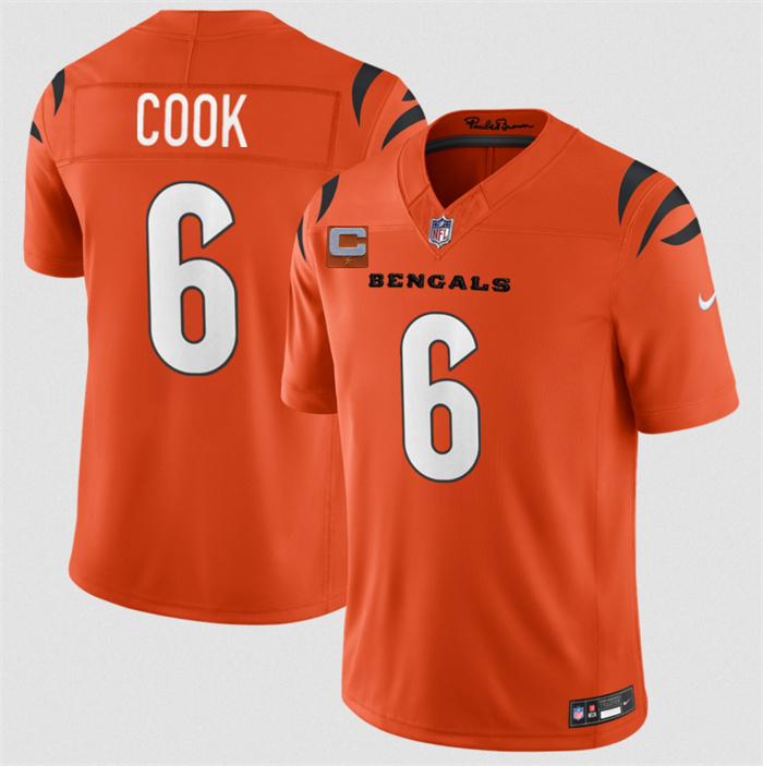 Men's Cincinnati Bengals #6 Bryan Cook Orange 2026 F.U.S.E. 1-Star C Patch Vapor Untouchable Limited Stitched Football Jersey