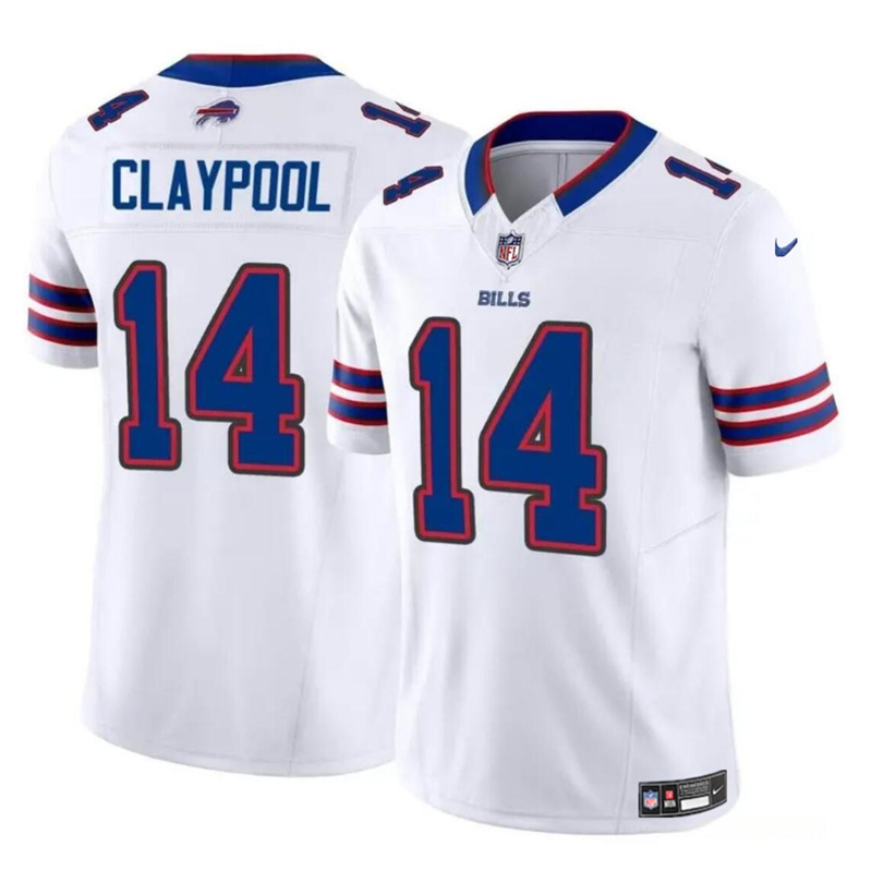 Men's Buffalo Bills #14 Chase Claypool White 2024 F.U.S.E. Vapor Untouchable Limited Stitched Football Jersey Men's Buffalo Bills #14 Chase Claypool White 2024 F.U.S.E. Vapor Untouchable Limited Stitched Football Jersey