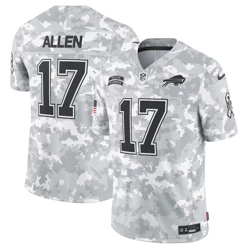 Men's Buffalo Bills #17 Josh Allen 2024 F.U.S.E Arctic Camo Salute to Service Limited Stitched Football Jersey Men's Buffalo Bills #17 Josh Allen 2024 F.U.S.E Arctic Camo Salute to Service Limited Stitched Football Jersey