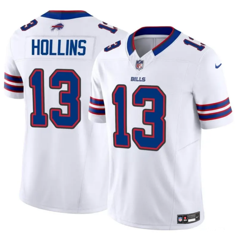 Men's Buffalo Bills #13 Mack Hollins White 2024 F.U.S.E. Vapor Untouchable Limited Stitched Football Jersey Men's Buffalo Bills #13 Mack Hollins White 2024 F.U.S.E. Vapor Untouchable Limited Stitched Football Jersey