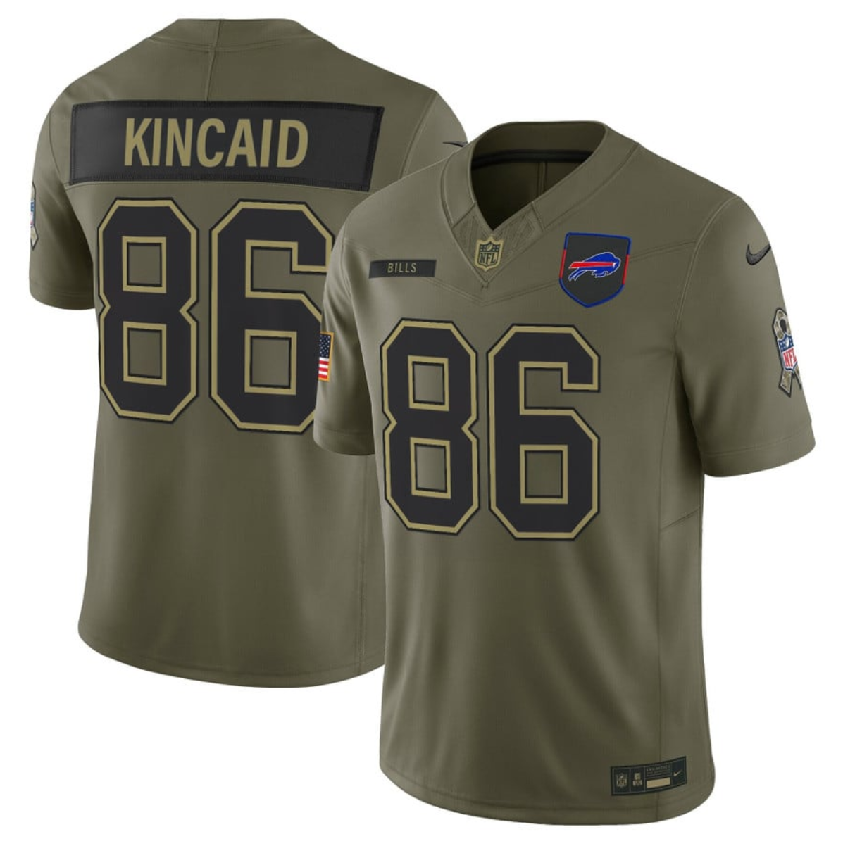 Men's Buffalo Bills #86 Dalton Kincaid Olive 2025 F.U.S.E. Salute to Service Limited Stitched Football Jersey Men's Buffalo Bills #86 Dalton Kincaid Olive 2025 F.U.S.E. Salute to Service Limited Stitched Football Jersey