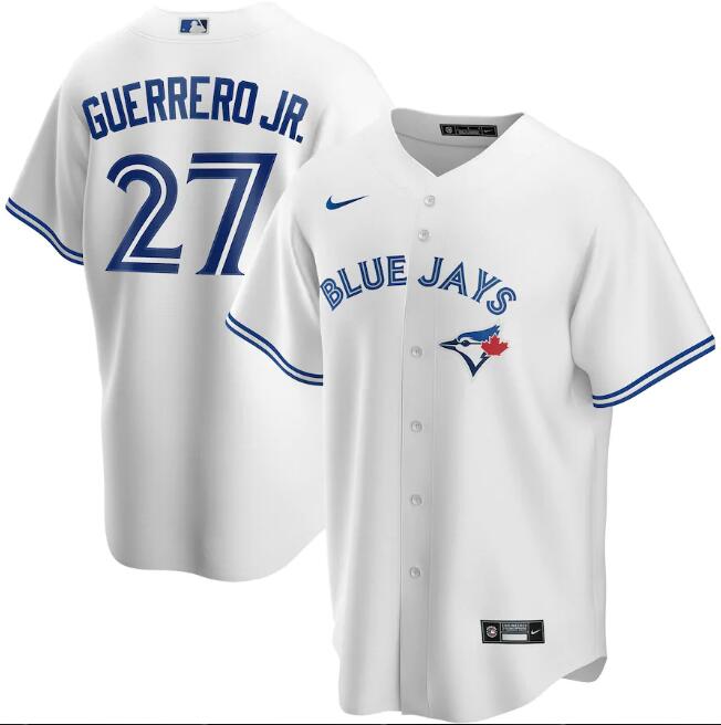 Men's Toronto Blue Jays #27 Vladimir Guerrero Jr. White MLB Cool Base Stitched Jersey Men's Toronto Blue Jays #27 Vladimir Guerrero Jr. White MLB Cool Base Stitched Jersey