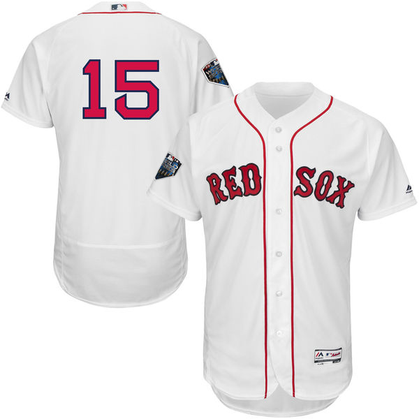 Red Sox #15 Dustin Pedroia White Flexbase Authentic Collection 2018 World Series Stitched MLB Jersey Red Sox #15 Dustin Pedroia White Flexbase Authentic Collection 2018 World Series Stitched MLB Jersey