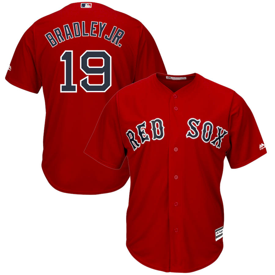 Boston Red Sox #19 Jackie Bradley Jr. Majestic Alternate Official Cool Base Player Jersey Scarlet Boston Red Sox #19 Jackie Bradley Jr. Majestic Alternate Official Cool Base Player Jersey Scarlet