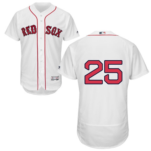 Red Sox #25 Steve Pearce White Flexbase Authentic Collection Stitched MLB Jersey Red Sox #25 Steve Pearce White Flexbase Authentic Collection Stitched MLB Jersey