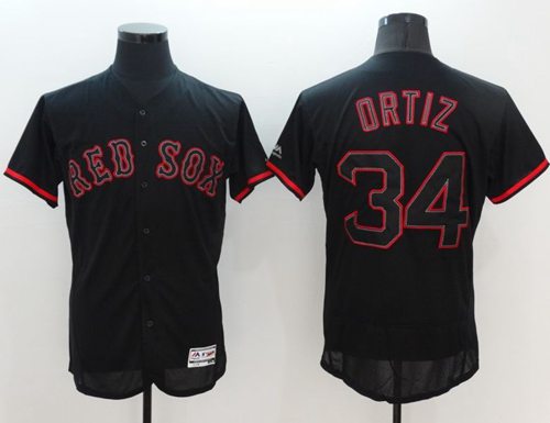 Red Sox #34 David Ortiz Black Fashion Flexbase Authentic Collection Stitched MLB Jersey Red Sox #34 David Ortiz Black Fashion Flexbase Authentic Collection Stitched MLB Jersey