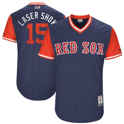 Red Sox #15 Dustin Pedroia Navy 
