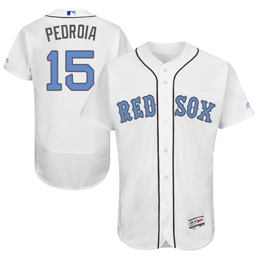 Red Sox #15 Dustin Pedroia White Flexbase Authentic Collection Father's Day Stitched MLB Jersey Red Sox #15 Dustin Pedroia White Flexbase Authentic Collection Father's Day Stitched MLB Jersey