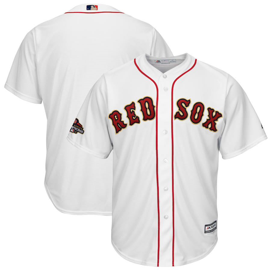 Boston Red Sox Majestic 2019 Gold Program Cool Base Team Jersey White Boston Red Sox Majestic 2019 Gold Program Cool Base Team Jersey White