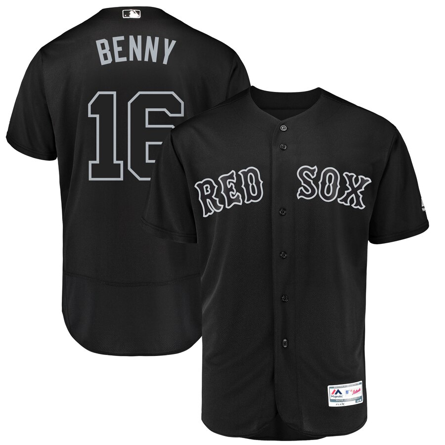 Boston Red Sox #16 Andrew Benintendi Benny Majestic 2019 Players' Weekend Flex Base Authentic Player Jersey Black Boston Red Sox #16 Andrew Benintendi Benny Majestic 2019 Players' Weekend Flex Base Authentic Player Jersey Black