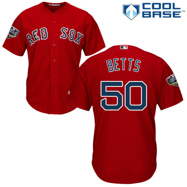 Red Sox #50 Mookie Betts Red New Cool Base 2018 World Series Stitched MLB Jersey Red Sox #50 Mookie Betts Red New Cool Base 2018 World Series Stitched MLB Jersey