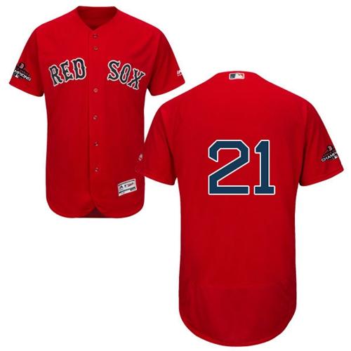 Red Sox #21 Roger Clemens Red Flexbase Authentic Collection 2018 World Series Champions Stitched MLB Jersey Red Sox #21 Roger Clemens Red Flexbase Authentic Collection 2018 World Series Champions Stitched MLB Jersey
