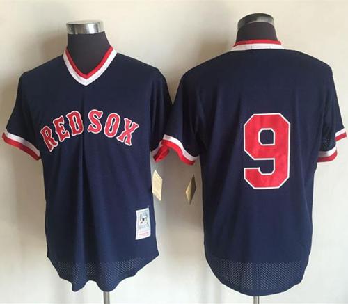 Mitchell And Ness 1990 Red Sox #9 Ted Williams Dark Blue Stitched Throwback MLB Jersey Mitchell And Ness 1990 Red Sox #9 Ted Williams Dark Blue Stitched Throwback MLB Jersey