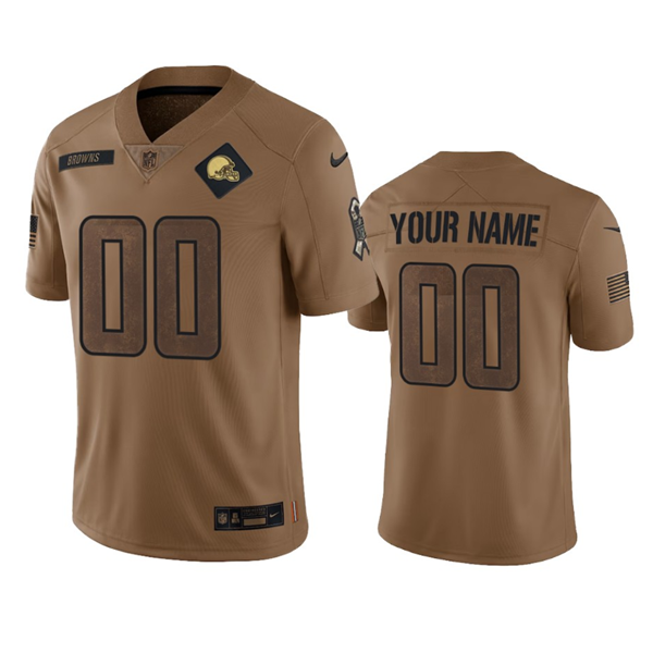 Men's Cleveland Browns Active Player Custom 2023 Brown Salute To Service Limited Stitched Jersey Men's Cleveland Browns Active Player Custom 2023 Brown Salute To Service Limited Stitched Jersey