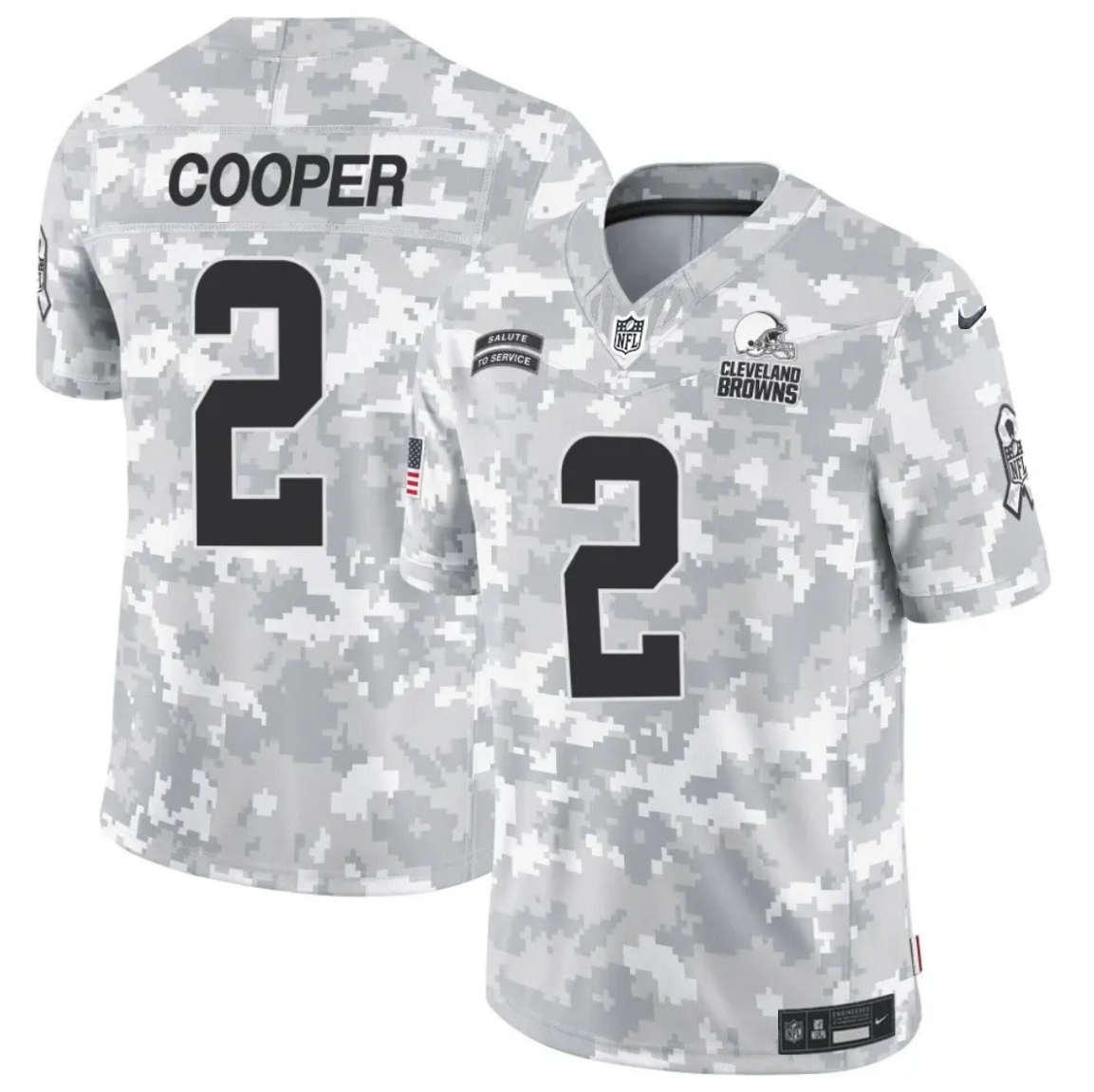 Men's Cleveland Browns #2 Amari Cooper 2024 F.U.S.E Arctic Camo Salute to Service Limited Stitched Football Jersey Men's Cleveland Browns #2 Amari Cooper 2024 F.U.S.E Arctic Camo Salute to Service Limited Stitched Football Jersey