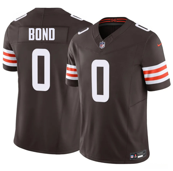 Men's Cleveland Browns #0 Isaiah Bond Brown 2026 Draft F.U.S.E. Vapor Limited Stitched Football Jersey
