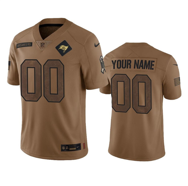 Men's Tampa Bay Buccaneers Active Player Custom 2023 Brown Salute To Service Limited Stitched Jersey Men's Tampa Bay Buccaneers Active Player Custom 2023 Brown Salute To Service Limited Stitched Jersey