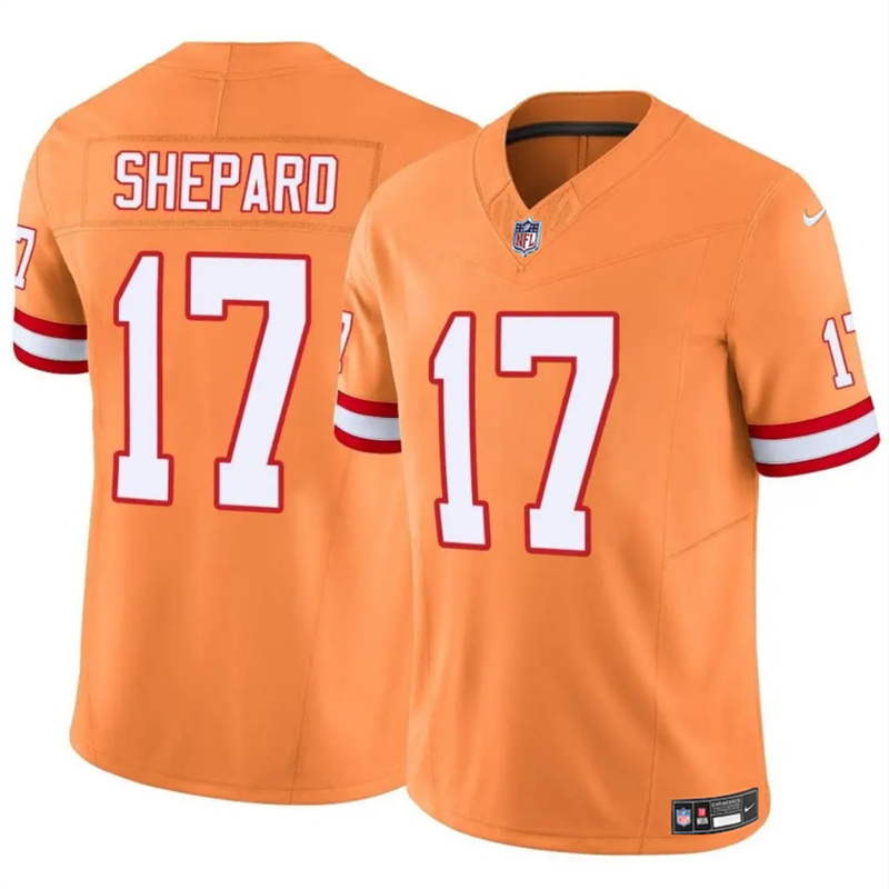 Men's Tampa Bay Buccaneers #17 Sterling Shepard Orange F.U.S.E. Throwback Limited Stitched Jersey Men's Tampa Bay Buccaneers #17 Sterling Shepard Orange F.U.S.E. Throwback Limited Stitched Jersey