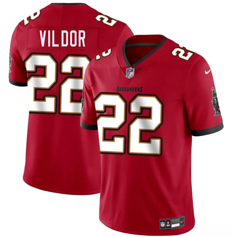 Men's Tampa Bay Buccaneers #22 Kindle Vildor Red Vapor Limited Stitched Jersey Men's Tampa Bay Buccaneers #22 Kindle Vildor Red Vapor Limited Stitched Jersey