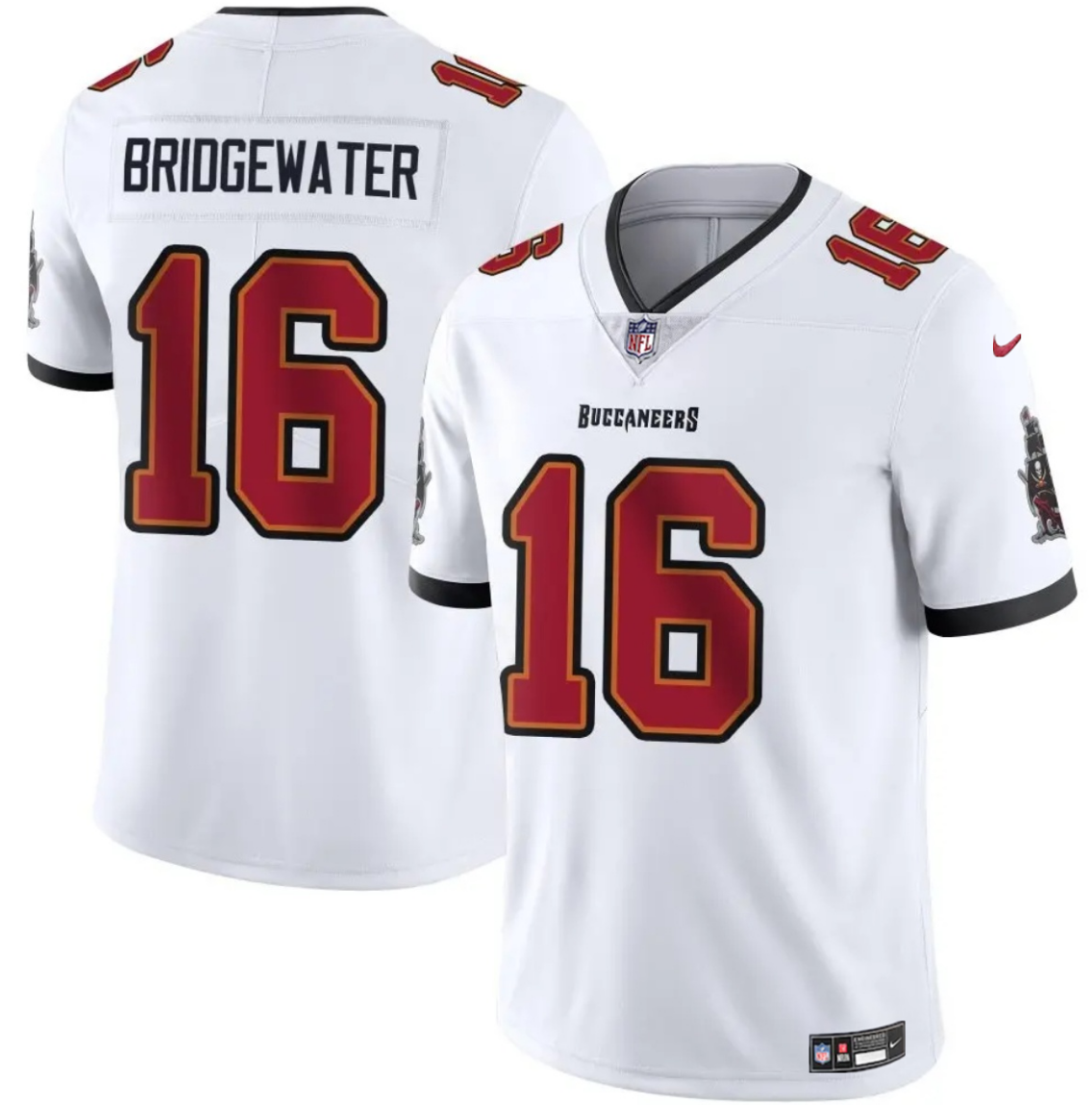 Men's Tampa Bay Buccaneers #16 Teddy Bridgewater White Vapor Limited Stitched Jersey Men's Tampa Bay Buccaneers #16 Teddy Bridgewater White Vapor Limited Stitched Jersey