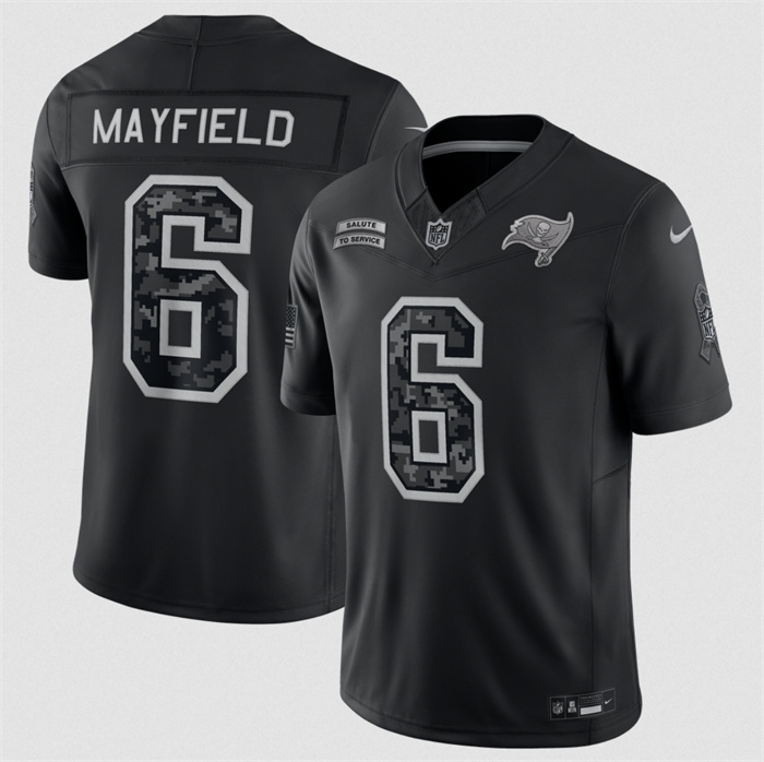 Men's Tampa Bay Buccaneers #6 Baker Mayfield Black F.U.S.E. 2026 Salute to Service Limited Stitched Football Jersey