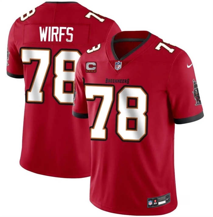 Men's Tampa Bay Buccaneers #78 Tristan Wirfs Red 2026 With 4-Star C Patch Vapor Limited Stitched Jersey