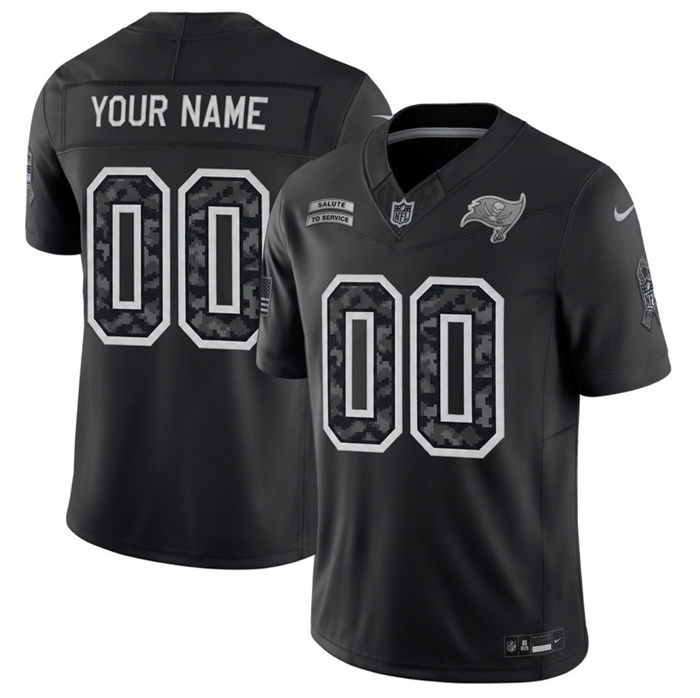 Men's Tampa Bay Buccaneers Active Player Custom Black F.U.S.E. 2026 Salute to Service Limited Stitched Football Jersey