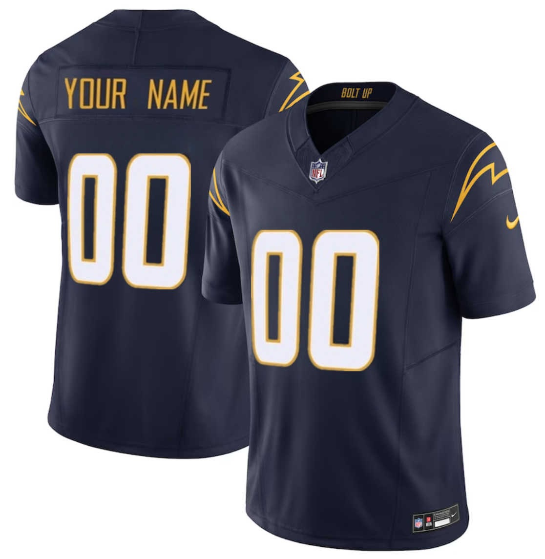 Men's Los Angeles Chargers Custom Light Navy 2023 F.U.S.E. Vapor Untouchable Limited Stitched Football Jersey