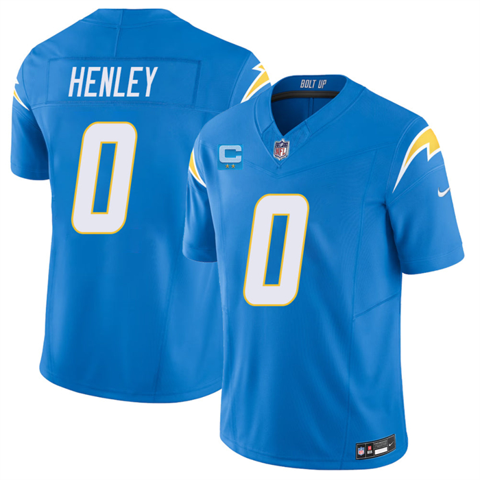 Men's Los Angeles Chargers #0 Daiyan Henley Blue 2026 F.U.S.E. 2-Star C Patch Vapor Limited Stitched Football Jersey