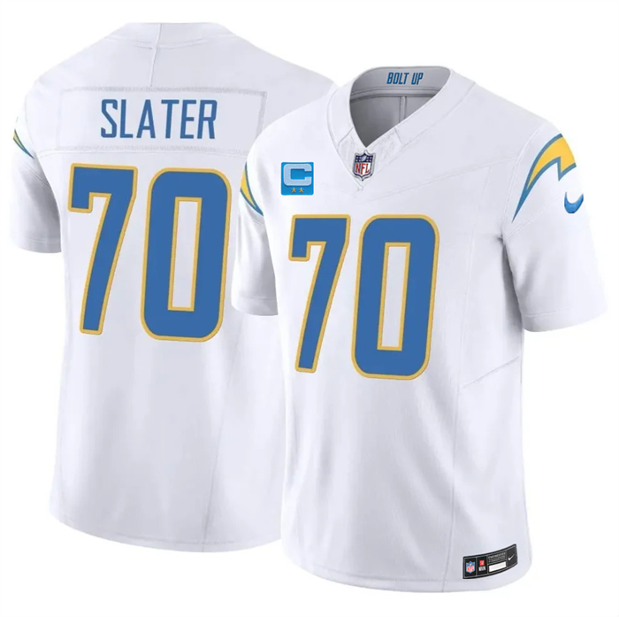 Men's Los Angeles Chargers #70 Rashawn Slater White 2026 F.U.S.E. 2-Star C Patch Vapor Limited Stitched Football Jersey