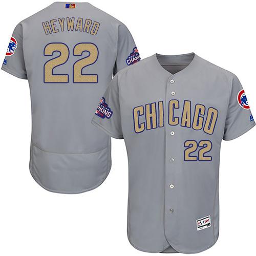 Cubs #22 Jason Heyward Grey Flexbase Authentic 2017 Gold Program Stitched MLB Jersey Cubs #22 Jason Heyward Grey Flexbase Authentic 2017 Gold Program Stitched MLB Jersey