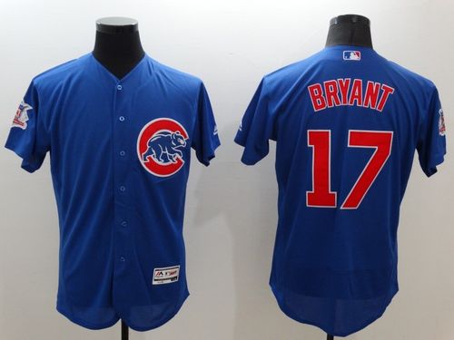 Cubs #17 Kris Bryant Blue Flexbase Authentic Collection Stitched MLB Jersey Cubs #17 Kris Bryant Blue Flexbase Authentic Collection Stitched MLB Jersey