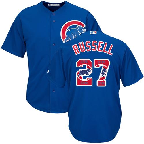 Cubs #27 Addison Russell Blue Team Logo Fashion Stitched MLB Jersey Cubs #27 Addison Russell Blue Team Logo Fashion Stitched MLB Jersey