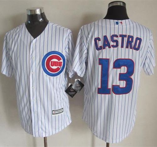 Cubs #13 Starlin Castro White Strip New Cool Base Stitched MLB Jersey Cubs #13 Starlin Castro White Strip New Cool Base Stitched MLB Jersey